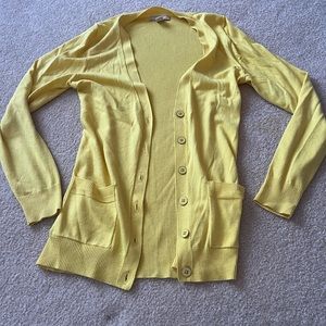 banana republic yellow cardigan